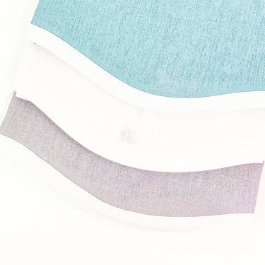 Scalloped Edge Linen Guest Towel With White Trim