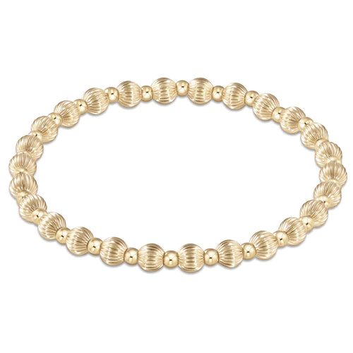 Dignity Gold Grateful Pattern 5mm Bead Bracelet
