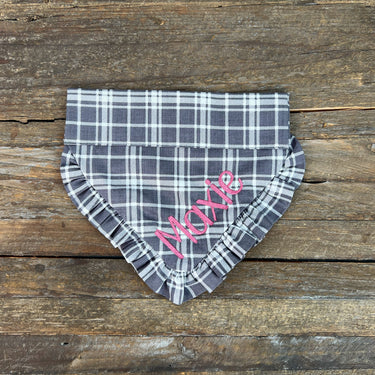Fall Grey Plaid Dog Bandana