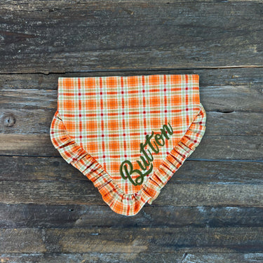 Fall Orange Plaid Dog Bandana