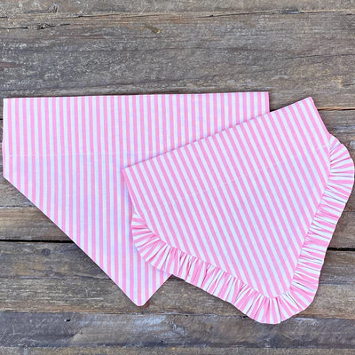 Pink Stripe 1/8 inch Dog Bandana