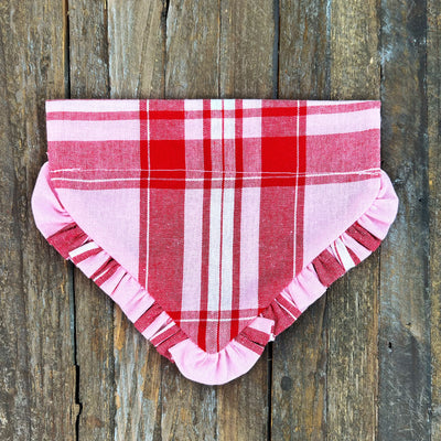 Pucker Up Plaid Dog Bandana