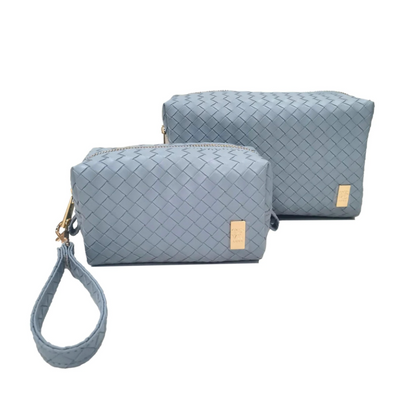 Trame Woven Bleu - Luxe Duo Dome Bag Set