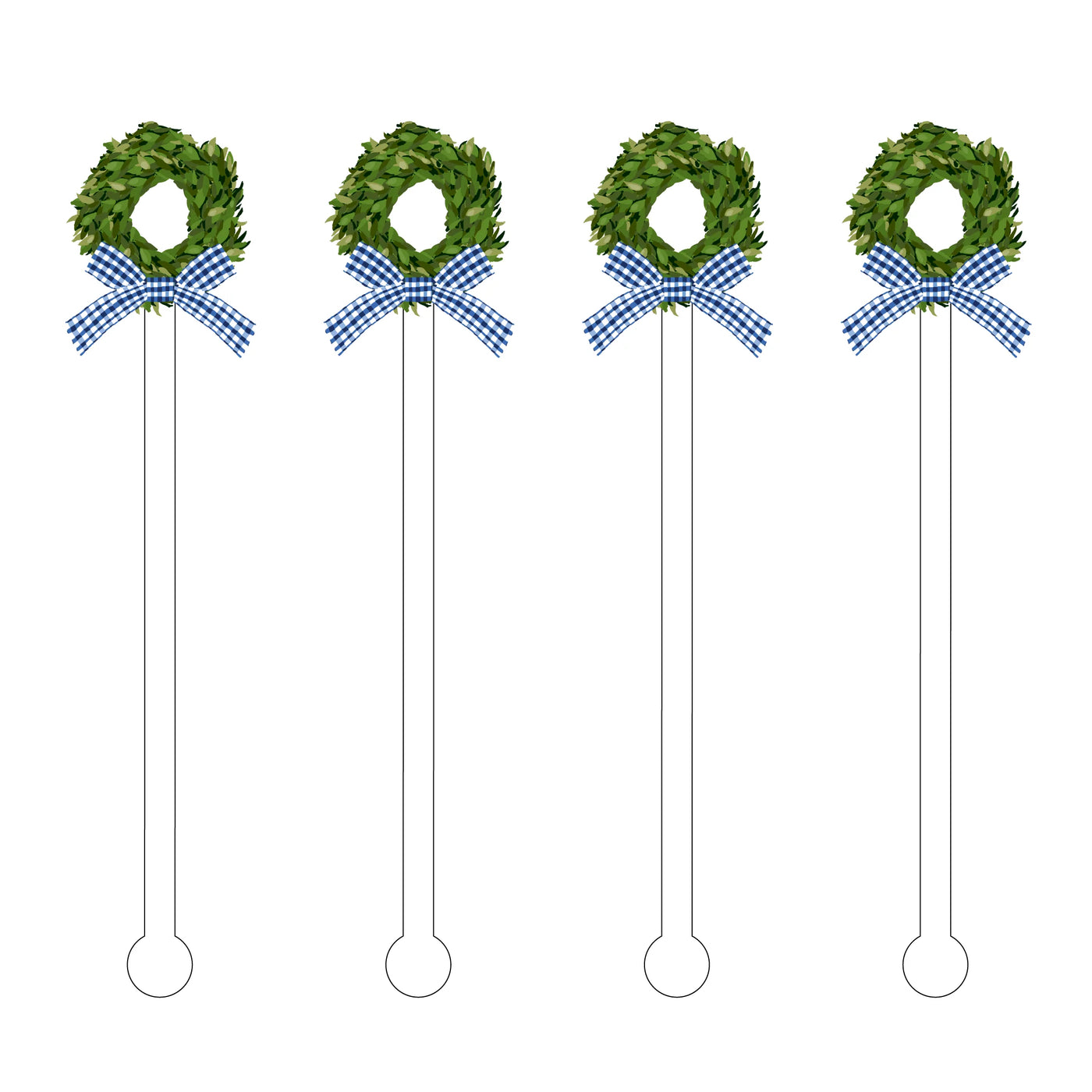 Blue Bow Wreath Acrylic Sticks