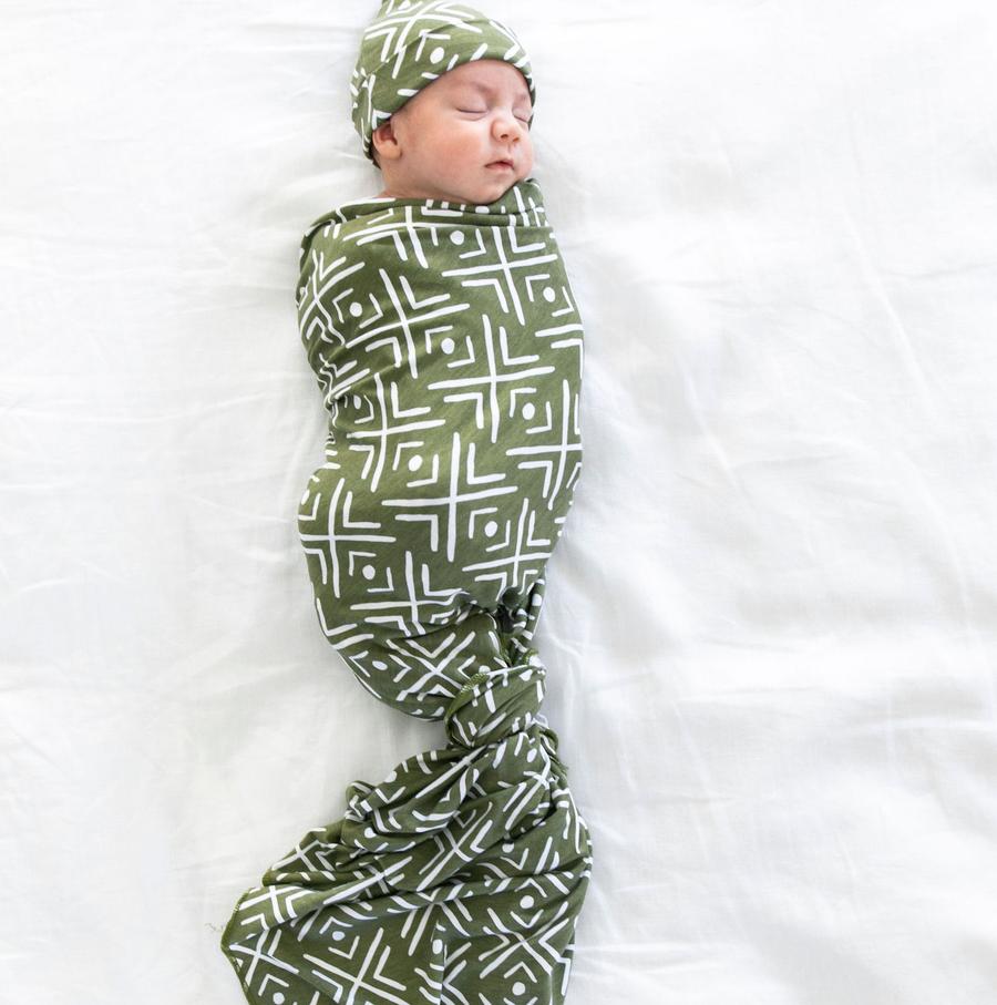 Little Boy's Stretchy Swaddle & Hat