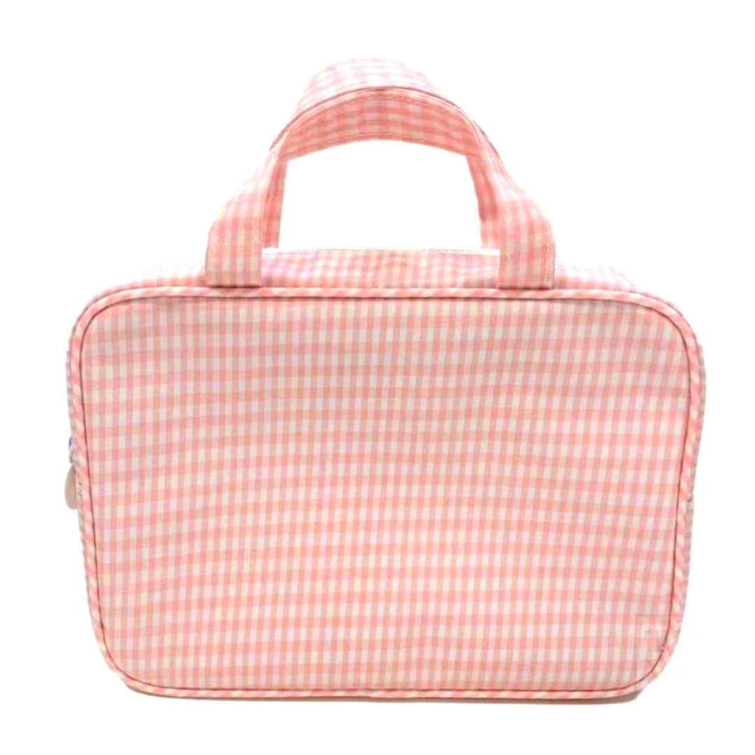 Gingham Carry On Tote with Zip in Taffy