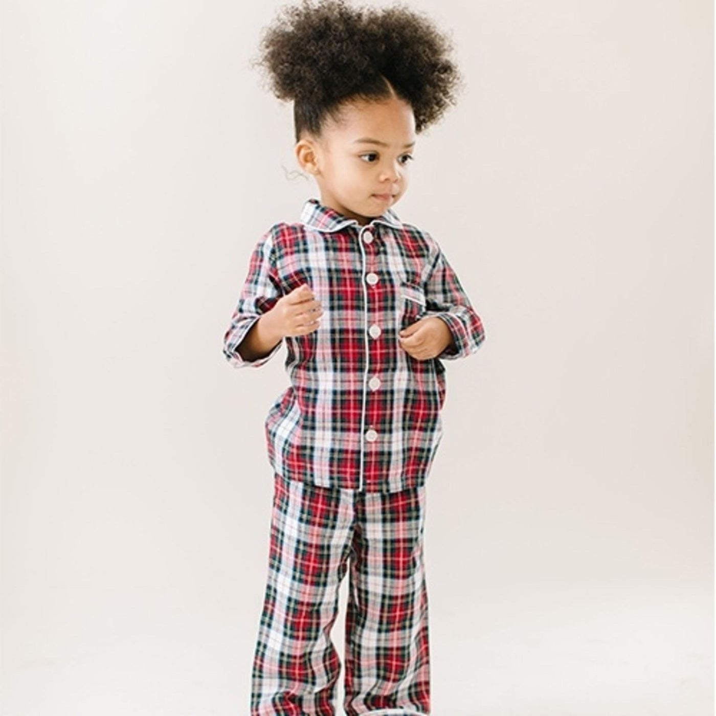 Festive Tartan Plaid Classic Pajamas-Children