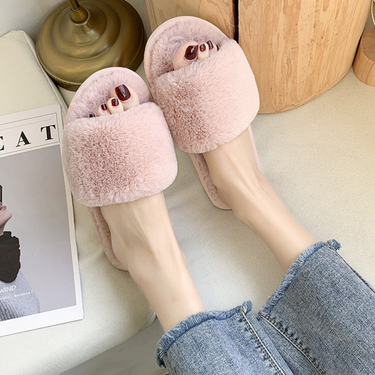 Ladies Fluffy Band Slippers
