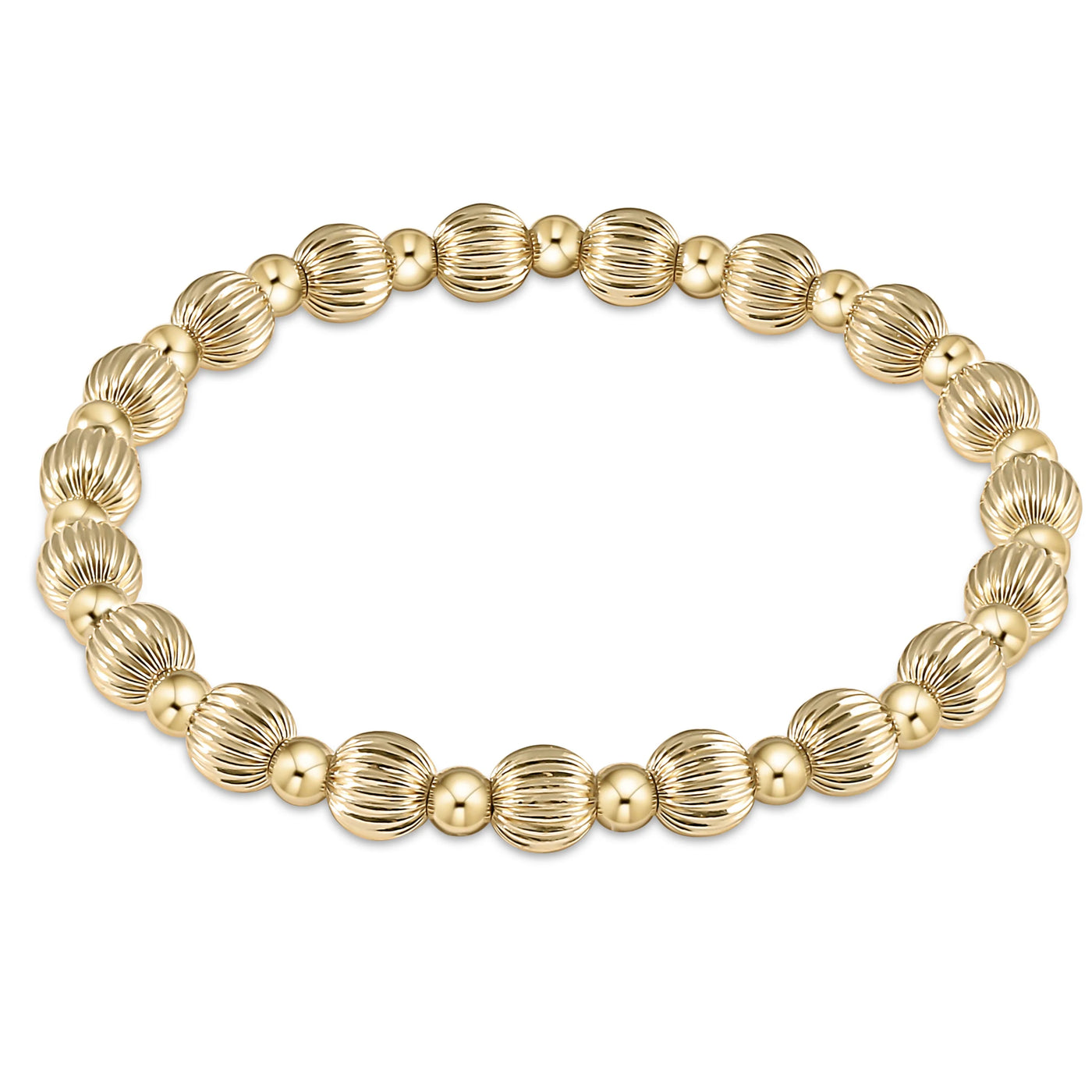 Dignity Grateful  Pattern 6mm Bead Bracelet in Gold