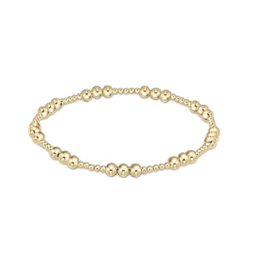 Classic Joy Pattern 4mm Bead Bracelet-Gold