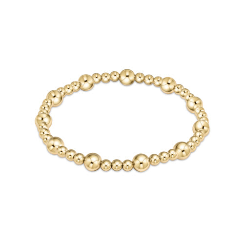 Classic Sincerity Pattern 6mm Bead Bracelet in Gold
