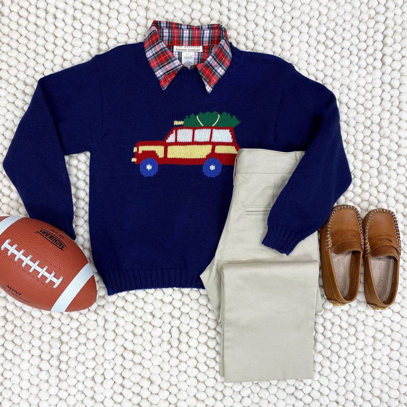 Isaac's Intarsia Sweater - Nantucket Navy/Woody